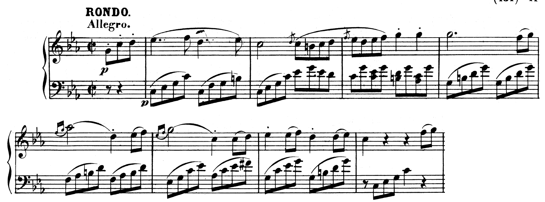 Pathétique finale, pickup and bars 1–8